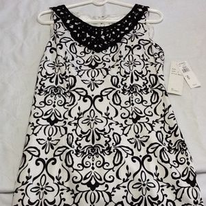 Black & White Flower Print Dress